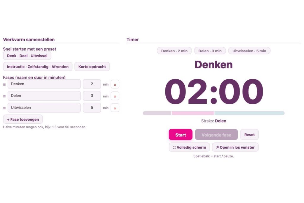 Werkvormen timer